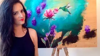 Hummingbird Oil Painting - How to blend a backdrop of rich colours with atmosphere