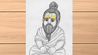 Premanand Ji Maharaj Drawing Easy | bal Premanand ji Maharaj ki simple drawing | chitra 