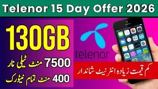 Telenor 130gb internet package 2026 | Telenor 15 Day package | Telenor 130gb & 7500 Telenor minutes