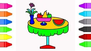 Dining Table  Coloring Pages for Kids | Coloring Book for Children