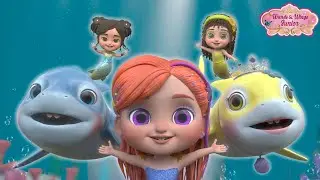 Underwater fun with Baby Sharks!!  Princesses Dance doo doo doo | Nursery Rhyme | Wands & Wings Jr.
