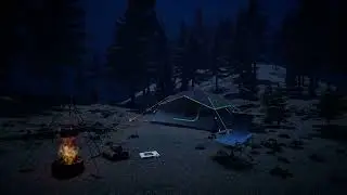 Forest Camping in a Storm | Night Campfire Ambience | 1 Hour