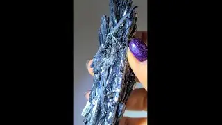 Giant stibnite cluster in a steel indigo blue, with natural rainbow iridescence - STB80