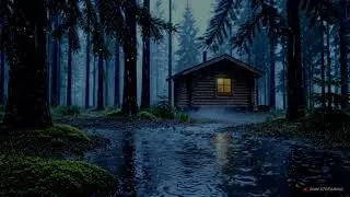 【RainStreaming #102】Deep Sleep Rain at a Warm Cabin in the Forest