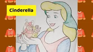 Coloring Beautiful Cinderella | Magical Princess Drawing | Shaafa Kids Colors
