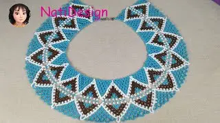 COLLAR TRI&Aacute;NGULOS OPUESTOS  en mostacilla👗👠- OPPOSITE TRIANGLES NECKLACE in seed beads