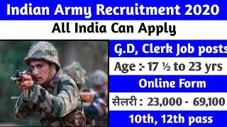 Indian Army Bharti Recruitment 2020 ~Full detail+ Apply  Here ~ Govt Jobs  2020~ sarkari Jobs 2020