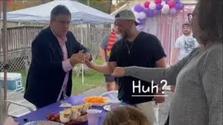 Magician Mark Zacharia at a garden party