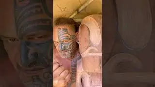 One eye at a time 👁️⚒️ Polynesian tiki art #woodcarving #marquesan #tiki