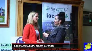 Marian Shanley talks to Helen McEntee TD at Local Link Louth, Meath & Fingal Transport Day in Navan