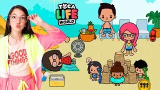 FAMÍLIA LULUCA FOI PARA PRAIA PELA PRIMEIRA VEZ !! Rotina Família Toca Life World | Família Luluca
