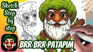 How to Draw Brr Brr Patapim Step by Step | Easy Forest Gnome Drawing Tutorial