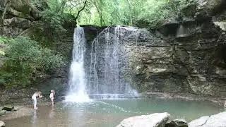 Hayden Falls Park in Dublin Ohio has an amazing waterfall.