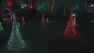 Christmas lights Bishops Palace Gardens ￼Wells Somerset