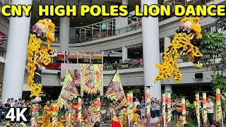 CNY Lion Dance Singapore | Acrobatic High Pole Lion Dance @ Star Vista and Compass One Mall