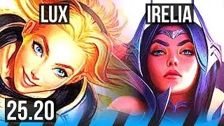 LUX vs IRELIA (MID) | 9/3/16, 43k DMG, Godlike | EUNE Master | 25.20