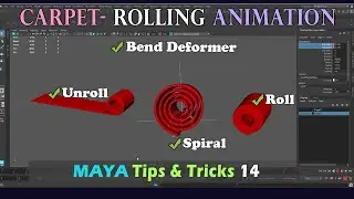Roll a Carpet in Maya | Spiral | Bend Deformer Animation in Under 3 Mins  #3dmodeling #3danimation