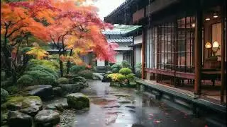 Autumn Rain Courtyard Ambience for Deep Relaxation, Stress Relief & Inner Calm