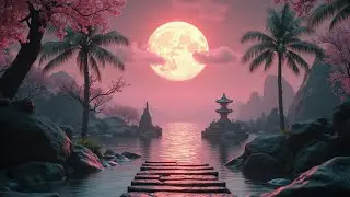 Beautiful Japanese Flute Music Meditation and Stress Relief Peaceful Asian Landscape