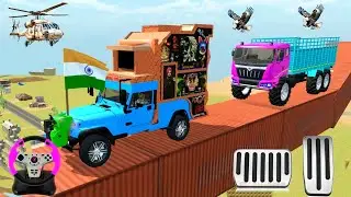 Drive Truck And Dj Truck In Mega Ramp In 3d game #truck #jcb #dumper #bus #gamingvideos 