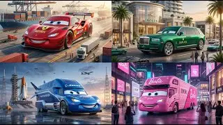 Four Cars Coffin Dance Battle | Lightning McQueen Style Showdown