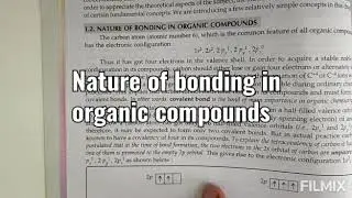 Nature of bonding in organic compounds