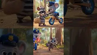 И Дж К Л Ибис Шакал Коала Лемур Полиция Поймать вора Городской Сейф ABC Звуки животных Песня