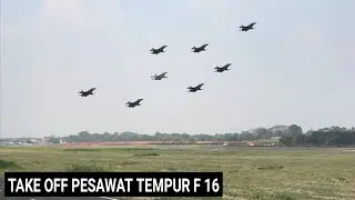 Suaranya Ngeri !!! Pesawat Tempur F16 Fighting Falcon TNI AU Take Off dan Landing di Bandara Halim