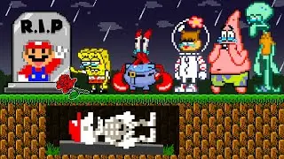 R.I.P Mario... Team SpongeBob Characters Say Goodbye | Game Animation