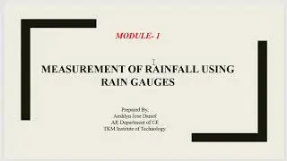 Measurement of rainfall using raingauge-1
