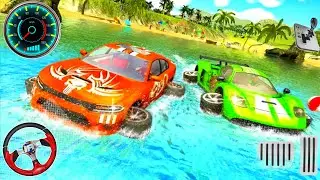 Water Surfer Car Race Drive Simulator - Floating Beach Prado Jeep Driving 3D - Android GamePlay #1