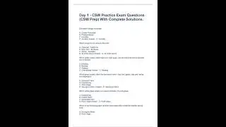 Day 1   CSW Practice Exam Questions CSW Prep With Complete Solutions pdf