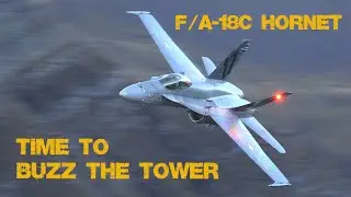 F/A-18C Hornet buzzing the Tower at AXALP 2022 [4K]