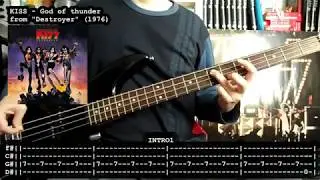 KISS - God of thunder (bass cover w/ Tabs)