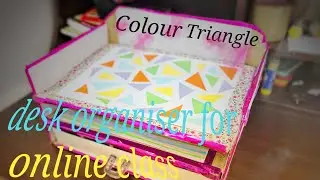 how to make an online class desk organiser/diy colourful organiser out of cardboard