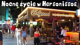 Nocne życie w Hersonissos | Kreta | Czerwiec 2022 | 4K
