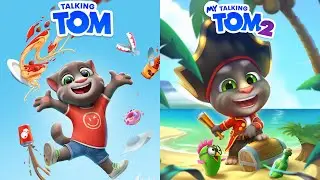 Новое обновление Talking Tom Cat против игрового процесса My Talking Tom 2