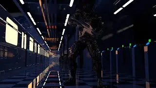 Scifi Train station test render