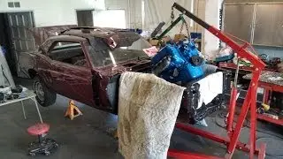 Motor and Transmission Back In! 1969 Mustang Restoration Part 44!  Mustang 50th anniversary