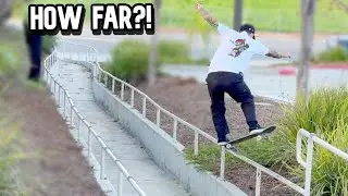 How Far Can This Pro Skater Crooked Grind This Rail?