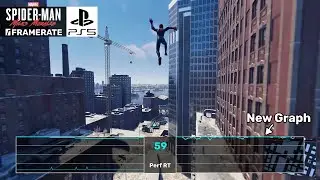(New Graph Test) Spiderman Miles Morales PS5 Frame Rate Test  - Performance RT Mode
