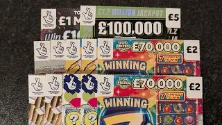 &pound;30 of UK Allwyn National Lottery Scratch Cards &pound;5s Vs &pound;2s