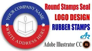 Professional Logo Design 2019 with Round Stamp Seal in Illustrator CC Tutorial|Rubber Stamp AI