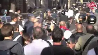 Roma, manifestanti contro black bloc