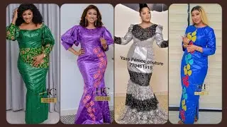 Model Tabaski 2023🌟 Belle S&eacute;lection De Jolie Mod&egrave;le De Robe Marini&egrave;re Voile Brod&eacute;, Bazin S&eacute;n&eacute;galaise
