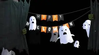Kid Friendly Halloween Projection Greeting Ghosts Loop