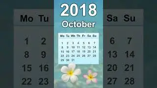 October 2018 Calendar