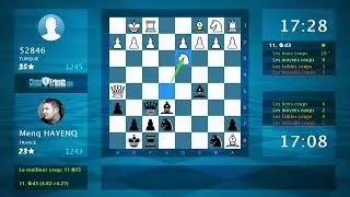 Analyse du jeu d'&eacute;checs&nbsp;: 52846 - Menq HAYENQ, 0-1 (par ChessFriends.com)
