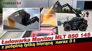 Ładowarka teleskopowa Manitou MLT 850 145 V + z potężną łyżką biorącą naraz 3 tony nasion #manitou