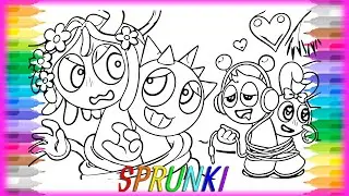Incredibox SPRUNKI FALL IN LOVE Coloring Pages | Satisfying Coloring SPRUNKI Characters 🔥